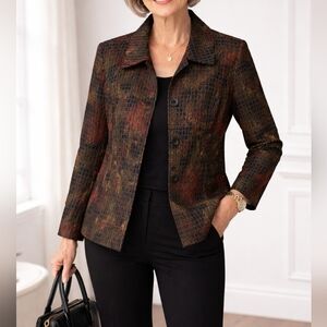 Christopher & Banks Elegant Multicolor Pattern Blazer